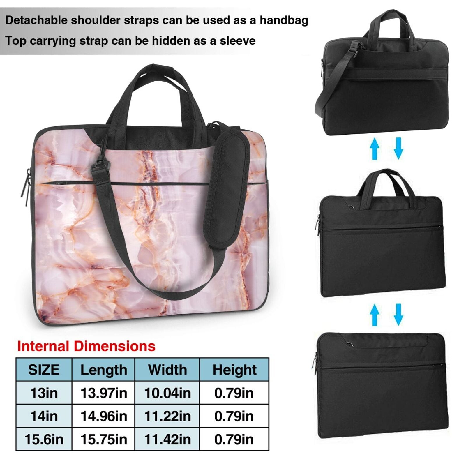 Laptop Bag Crossbody Shoulder- Pink Ceramic