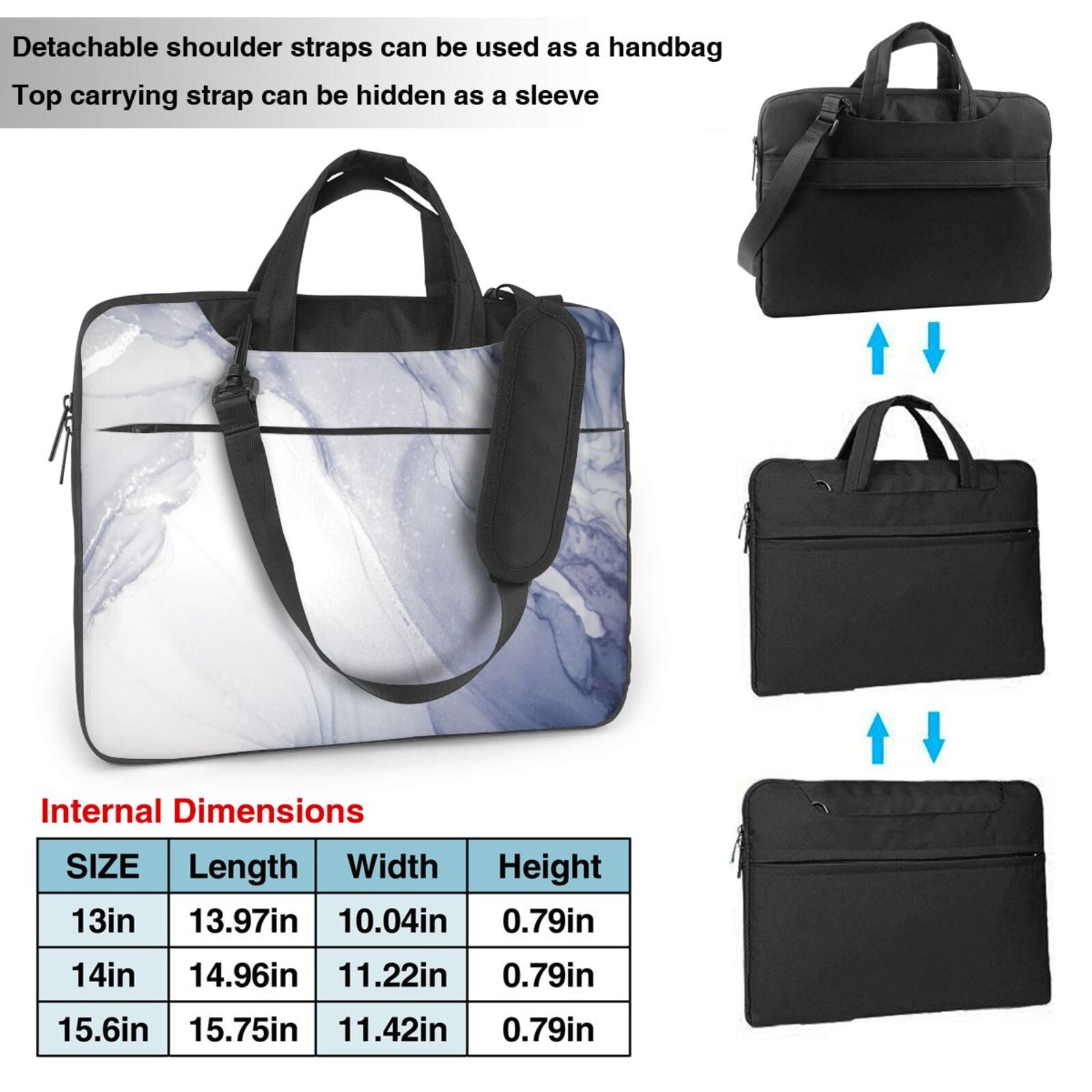 Laptop Bag Crossbody Shoulder- Smoke