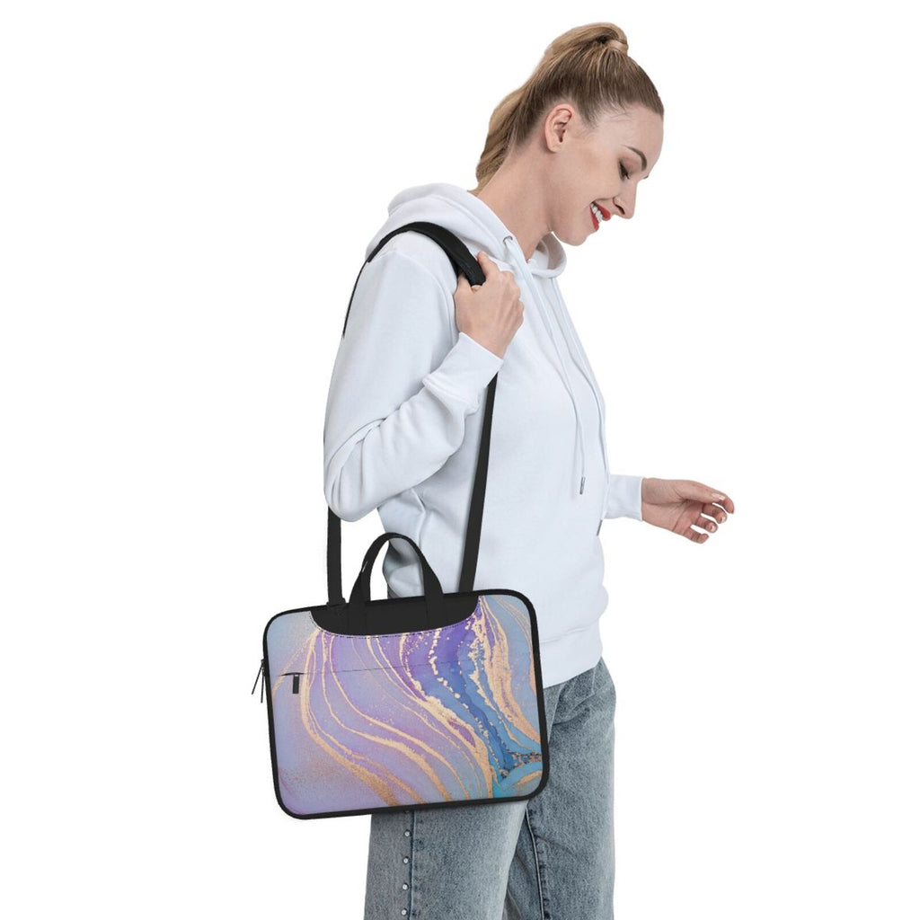 Laptop Bag Crossbody Shoulder- Golden Border