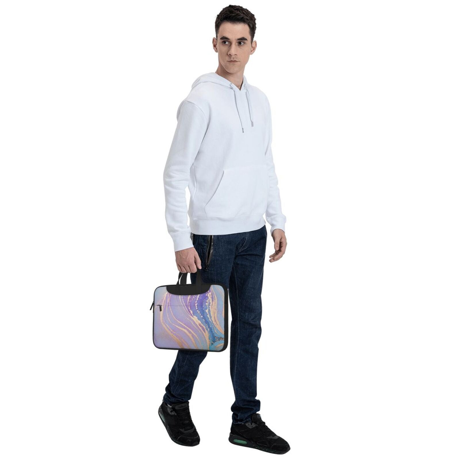 Laptop Bag Crossbody Shoulder- Golden Border