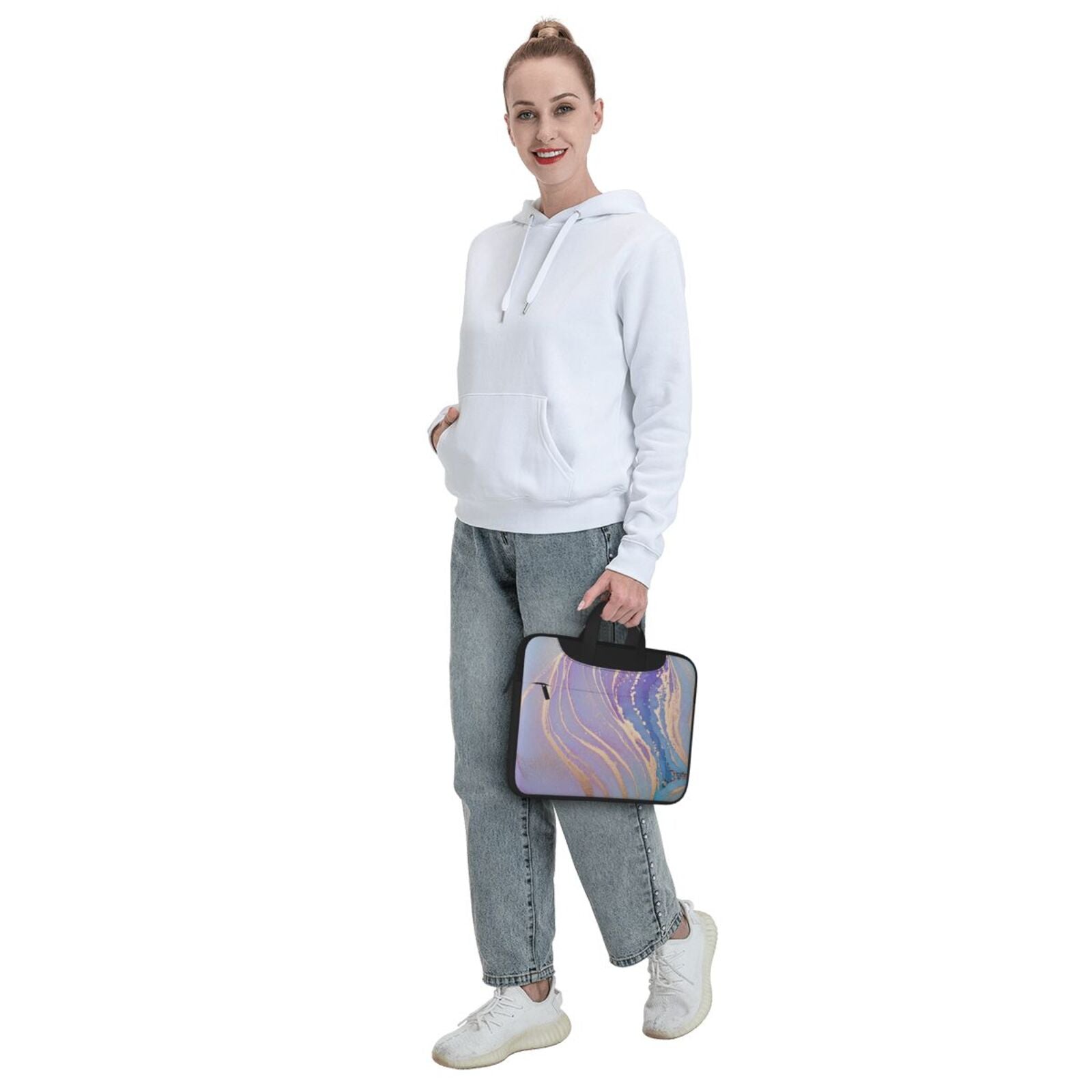 Laptop Bag Crossbody Shoulder- Golden Border